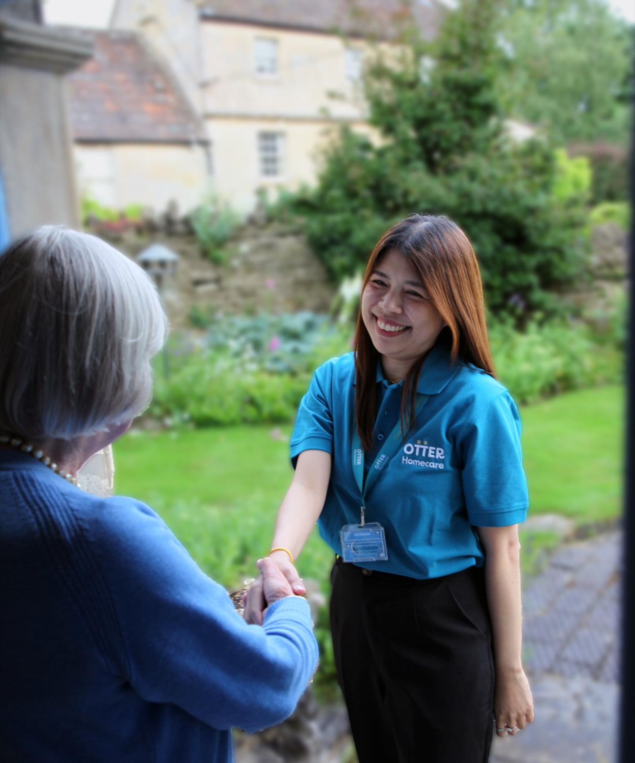 An Otter carer visiting a client at home